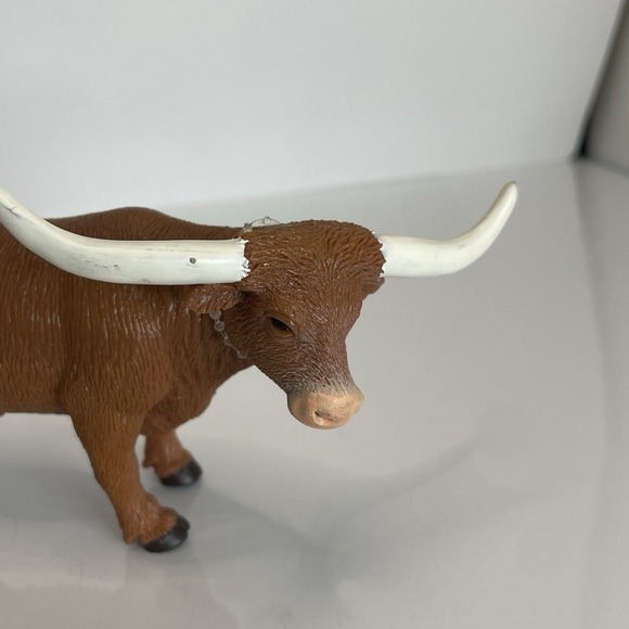 5" Vintage 2003 Safari Ltd Texas Long Horn Bull Toy Farm Animals Figure Figurine - Picture 2 of 7